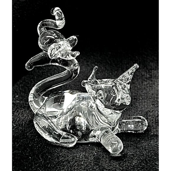 Small Cat mouse hand blown glass figurine - Picture 3 of 6